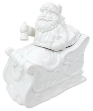 Biscottiera Slitta Babbo Natale in Ceramica