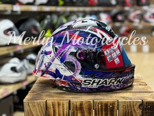 CASCO MOTO SHARK AERON GP FIM RACING REPLICA ZARCO SIGNATURE BIANCO CARBONIO
