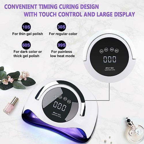 Lampada nails led 120w gel - uv,