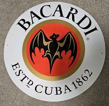 RARA insegna originale in metallo Bacardi - nuova vecchio stock 