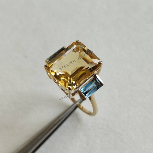 Anello topazio citrino - topazio,