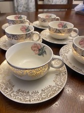 Crooksville Delmar Rose Tea Cups (Set of 6) China