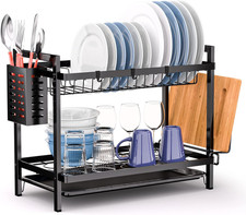 ® Scolapiatti Da Appoggio 2 Ripiani, Scolapiatti Da Lavello Con Vassoio Gocciola