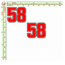 Adesivi marco simoncelli 58 sticker print pvc auto moto casco helmet 2 pz.