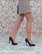 SEXY scarpe DECOLTE' NERO LUCIDO tacco 13 n. 39 scollo a V fashion GLAMOUR