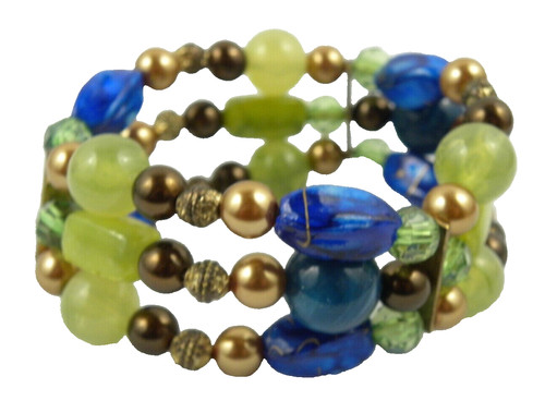 Bracciale boho perline - boho, blu
