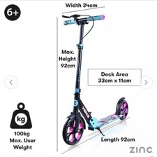 Nuovo 2 Big Wheeled Scooter Verge Pro Forte Leggero e Pieghevole Due Grandi Ruote