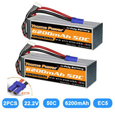 2 pezzi Youme 22,2 V 6S 6200 mAh batteria LiPo EC5 per elicottero radiocomandato quad auto camion