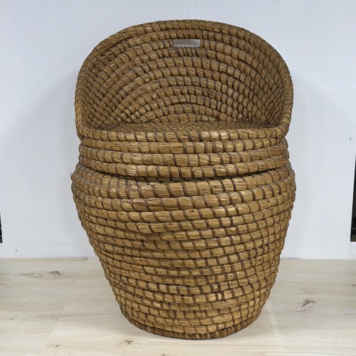 Vintage wicker linen basket - vintage,