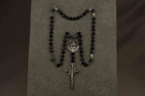 Antica croce rosario perle