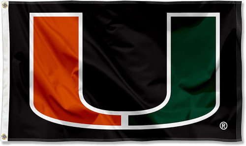 Bandiera miami hurricanes nera - bandiera,