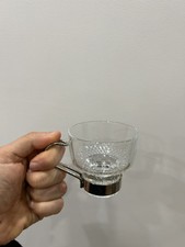 Set di 6 tazzine da caffe in vetro a diamante trasparente VINTAGE