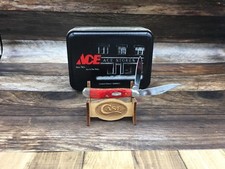 Case 2001 6620 coltello arachidi con manici in osso rosso jigged - come nuovo in latta