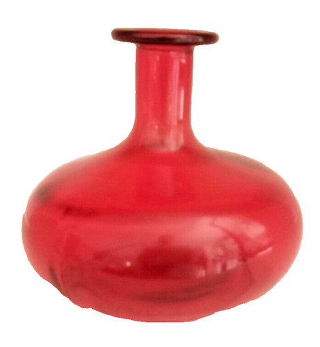 Vaso rosso bombato vintage - rosso,