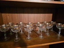 30 Bicchieri di Cristal T. Murano Art Deco' con oro 24K mai usati nuovi.