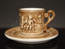 VINTAGE TAZZINA CAFFE' PORCELLANA MAS REGIO CAPODIMONTE