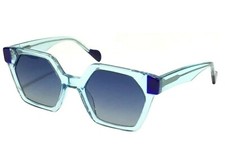 Occhiali da sole uomo e donna polarizzati lenti sfumate blu azzurre esagonali