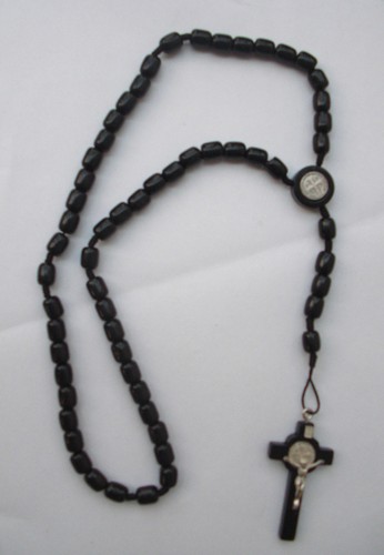 Collana rosario legno - collana, nero