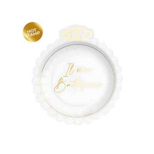 Piatti con Corona Battesimo Oro 20cm, 8pz.