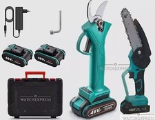 Kit Professionale  Motosega Sega 6" + Forbice Cesoia Doppia Batterie + Accessori