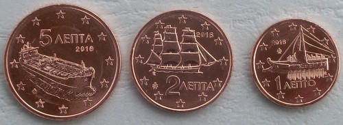 Cent monete corso grecia - 1+2+5,