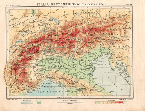 Carta geografica antica italia - geografica,