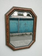 Specchio molato specchiera ottagonale radica e oro 87 x 65 cm