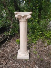 COLONNA CON CAPITELLO BASE IN CEMENTO E POLVERE DI MARMO DA GIARDINO ESTERNO/INT