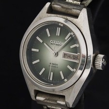 Orologio Citizen automatico da donna 4-661460 quadrante verde data giorno 21 ...