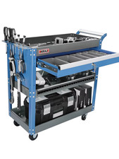 Carrello Portautensili 3 Livelli Ruote 200 Kg Garage Officina Blu