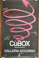 MANIFESTO,poster,anni 70/80 CUBOX VIDEOINFORMAZIONE GALLERIA ACCURSIO BOLOGNA