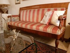 DIVANO antico veneziano fine '800 bordatura modellata in legno massello liscio