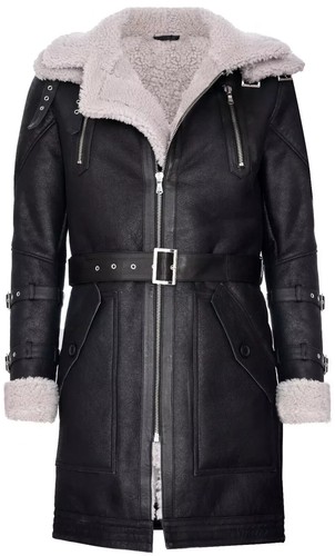 Trench coat uomo pelle nera