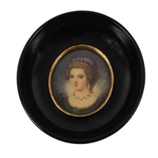 Antique Framed Miniature Portrait After Lavinia Fontana