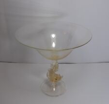 Alzata Coppa Vetro Soffiato Oro Murano Venezia cm 21 Centrotavola Certificato