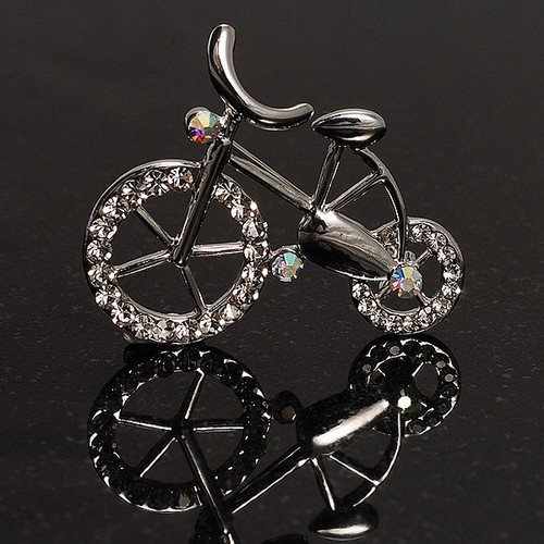 Spilla bicicletta cristallo