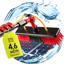 Kit Pulizia Pannelli Fotovoltaici | 4,6 Metri | Alluminio | Estensibile | per La