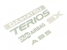 Daihatsu Terios ADESIVI STICKERS AUFKLEBER TRASPARENTE STAMPA GRIGIA  5 PEZZI  -