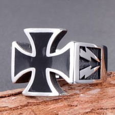 Men Iron Cross Ring Stainless