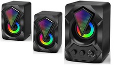 Casse audio 2.0 aux USB altoparlanti subwoofer RGB per PC notebook 5+3W AB-D391