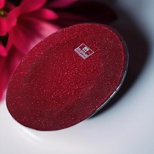 Centrotavola rotondo IVV vetro rosso  cm 28, fatto a mano Made in Italy