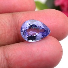 VVS 5,35 Cts Tanzanite Naturale Taglio Pera Blu Vibrante Abbagliante Pietra Preziosa Non Trattata