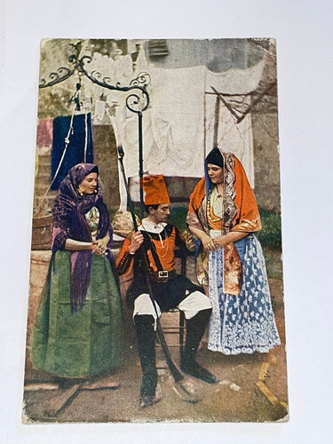Cartolina costume cagliari - costume,