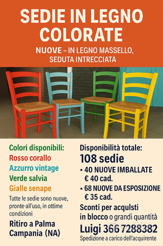 Sedie legno massello - , colorate