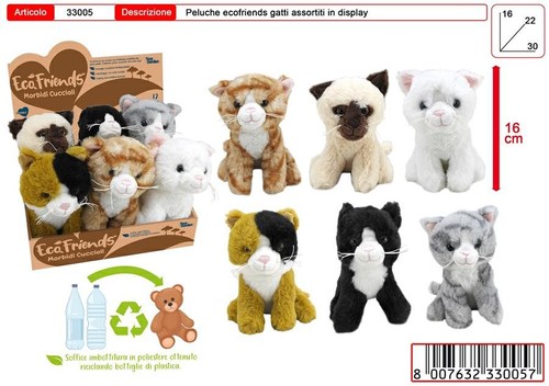Peluche cuoricini gatti 16 - peluche, cm.