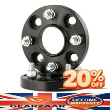 DISTANZIALI RUOTA X2 MOZZO CENTRATO ALLUMINIO NERO 20MM PER FORD FIESTA MK6 MK7