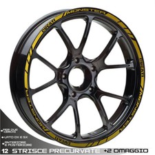 PROFILI ADESIVI SPORT CERCHIO RUOTA GRAFICA PER per Ducati MONSTER / ABS 696 ORO