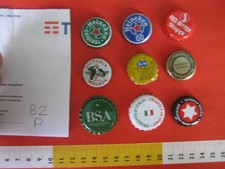 B2 LOTTO 9 pz. TAPPI TAPPO Corona Kronkorken Bottle Caps Crown BIER BIRRA mix P
