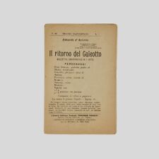 Copione Teatro Eduardo D'Acierno Il ritorno del Galeotto Atto unico 1920 ca.