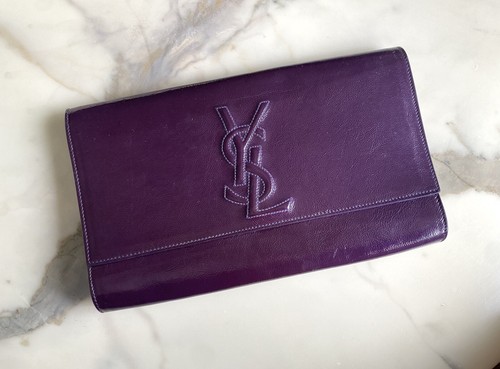 Pochette cuir vernis - cuir, belle